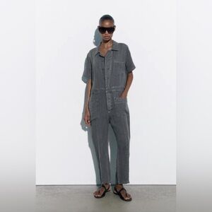 Zara Linen Long Jumpsuit